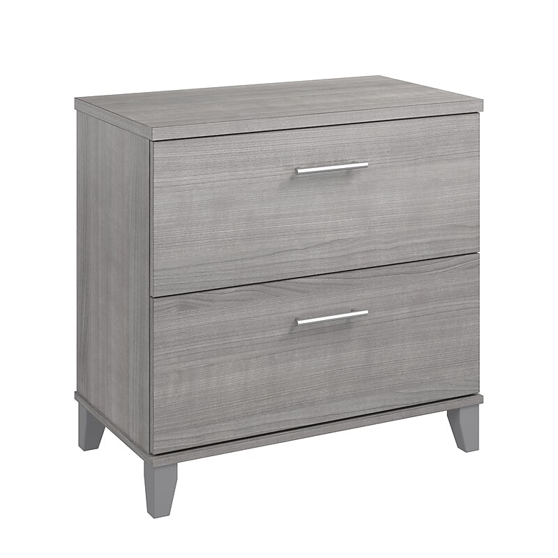 Bush Furniture Somerset 2-Drawer Lateral File Cabinet, Letter/Legal, Platinum Gray, 30" (WC81280) image 1