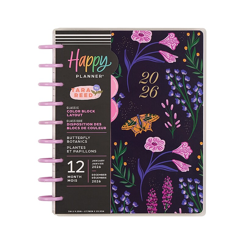2026 Me & My Big Ideas Butterfly Botanics 8.75" x 9.75" Weekly & Monthly Standard Planner, Plastic Cover (PPCD12-675) image 1