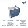 Viva Comfort 36.32'' H x 36" L Medical Cabinet with Right Sink, 3-Drawers, Blueberry (902BASE36RSBL)~#|#~3A39F9B7-92A7-4582-A73F92F7B5E5E3CC_sc7