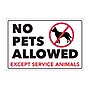 Cosco No Pets Allowed Except Service Animals Indoor/Outdoor Sign Decal, 4" x 6", Clear (098634)~#|#~3A44F7BA-C268-4F5C-9E6147876BC4FFF8_sc7