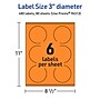 Avery Laser/Inkjet Multipurpose Circle Labels, 3" Dia., Bright Orange, 480/Box (94513)~#|#~3A4BEEE4-341B-462D-85B59C0A791333FD_sc7