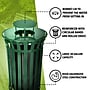 Alpine Industries Stainless Steel Outdoor Trash Can with Rain Bonnet Lid, 38 Gallon, Green (ALP479-38-1-GRN-MKTCOPY)~#|#~3A4EB21A-E0E6-404C-A29B6129761F73BD_sc7