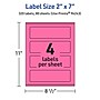 Avery Laser/Inkjet Rectangle Multipurpose Labels, 2" x 7", Bright Pink, 320/Box (94243)~#|#~3A5039B3-9694-467D-8729F687EAF11359_sc7