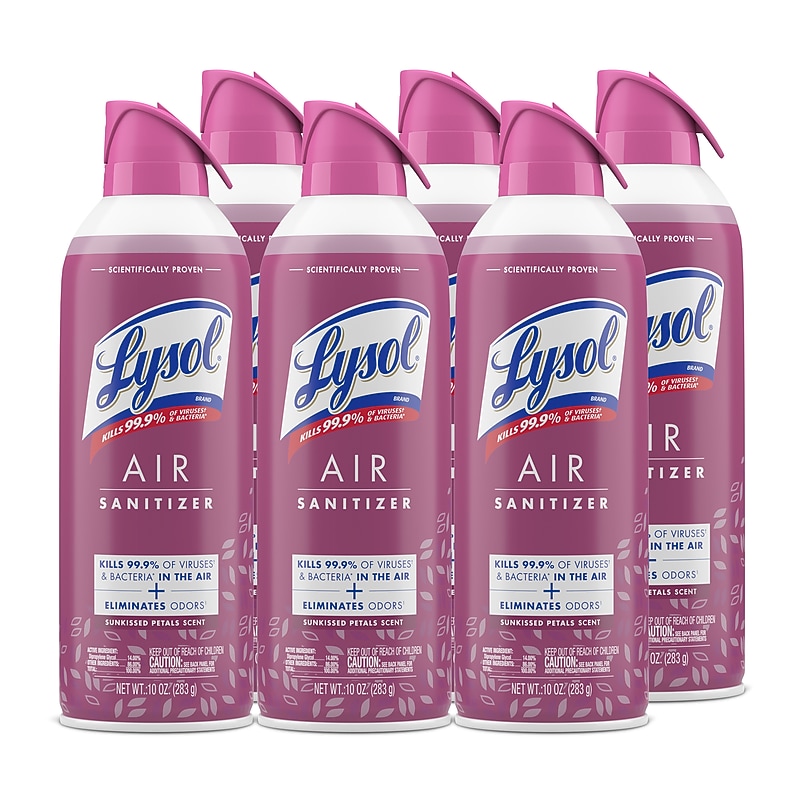 Lysol Air Sanitizer Spray, Sunkissed Petals Scent, 10 oz., 6/Carton (19200-56148) image 1