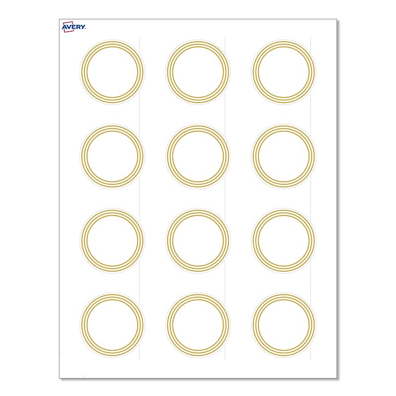 Avery Laser/Inkjet Circle Multipurpose Labels, 2" Dia., White, 120/Pack (S00D18) image 1