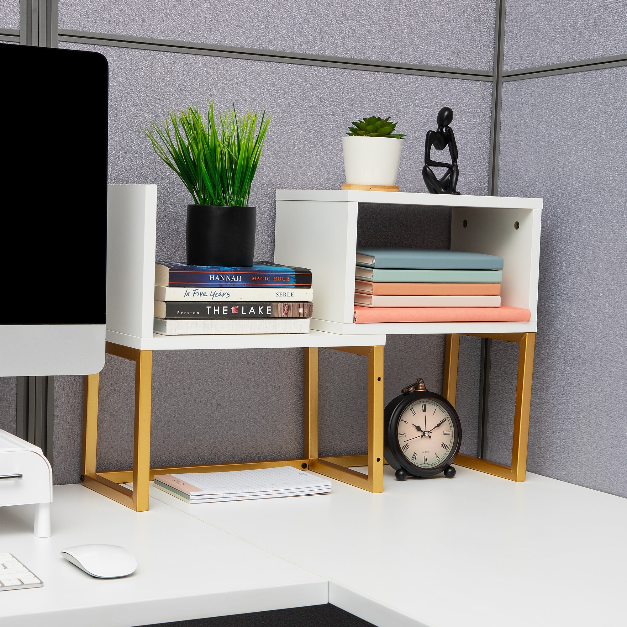 Mind Reader 3 Metal Desktop Bookshelf, 15.75″ x 7.87″ x 23.75″, White (MDGDESK-WHT) Sansujyuku sansujyuku.com