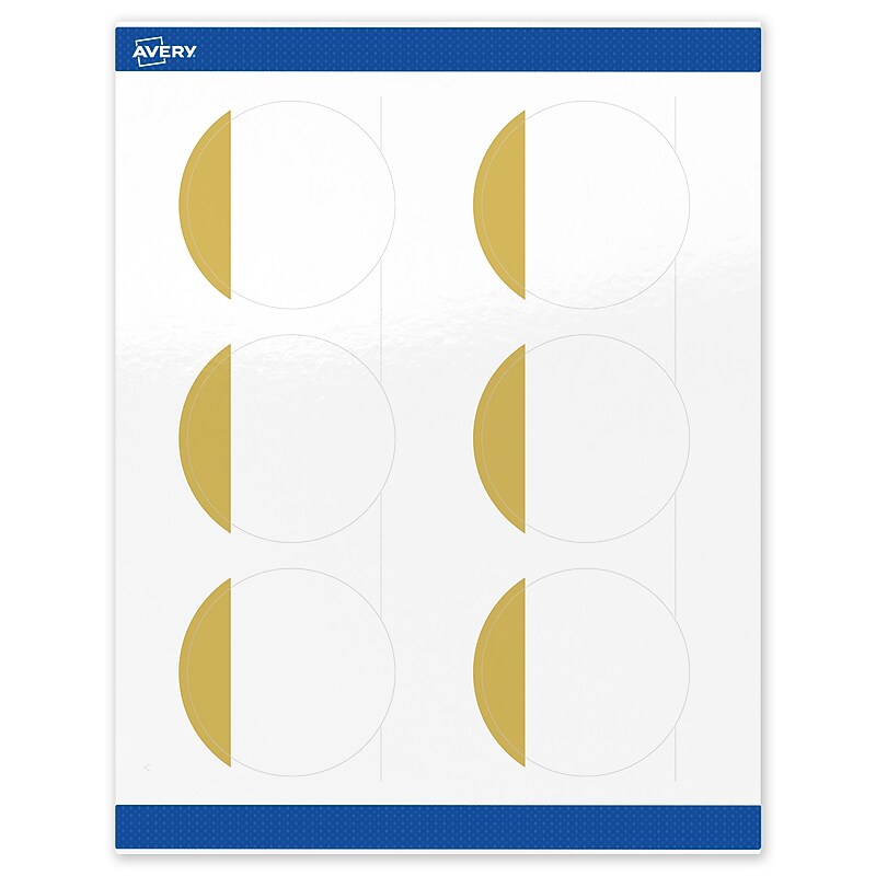 Avery Laser/Inkjet Circle Multipurpose Labels, 3" Dia., White, 60/Pack (S00-DJN) image 1