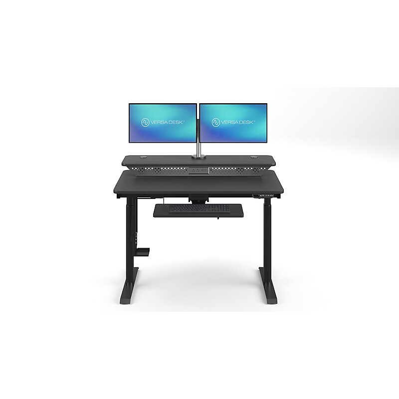 VersaDesk PowerLift Split-Level 48"W Electric Rectangular Adjustable Standing Desk, Black (PL2SD4830-BB) image 1