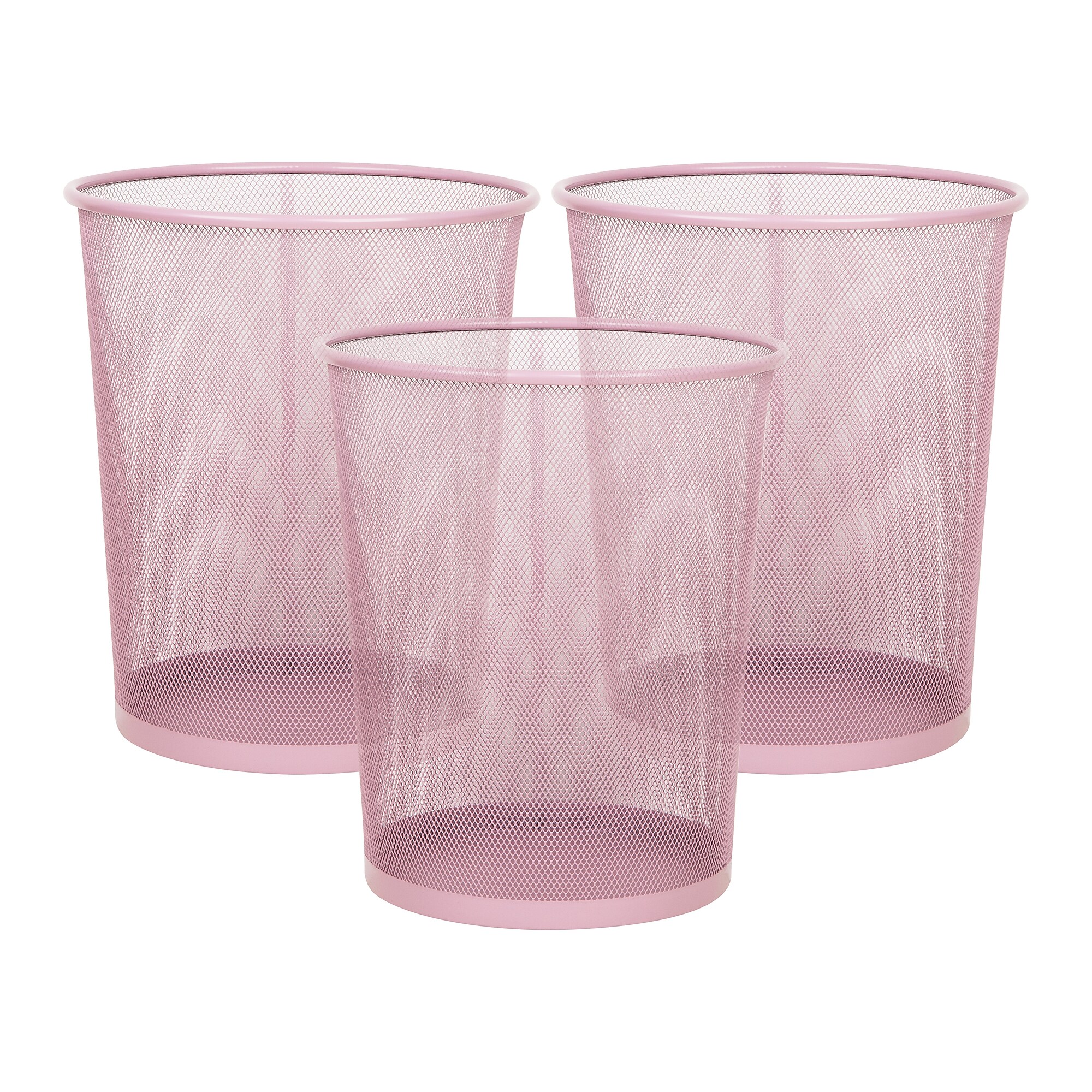 Staples Metal Mesh Trash Can, 4.4 Gallon, Dusty Pink, 3/Pack (ST63858) Sansujyuku sansujyuku.com