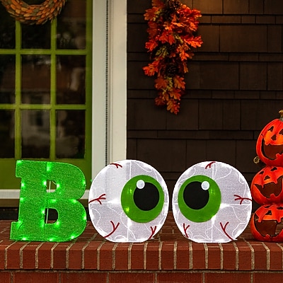 National Tree Company 44" 2D Tinsel Fabric BOO Sign Decoration