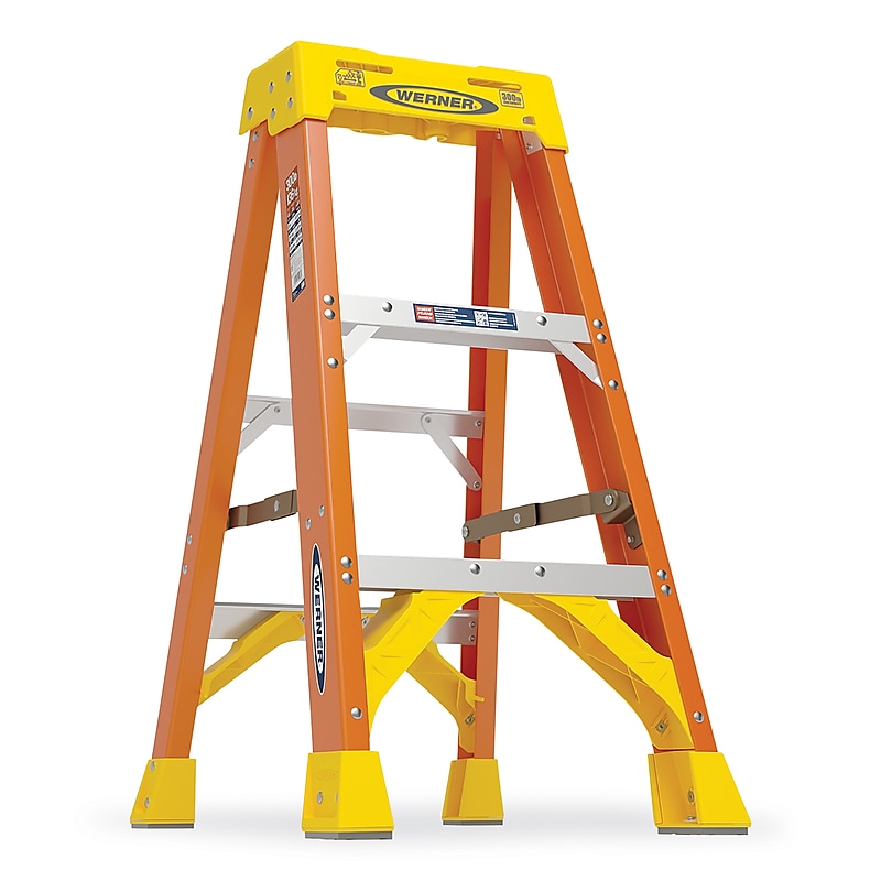 Werner 3' Fiberglass Step Ladder, 300 lbs. Capacity (6203) image 1