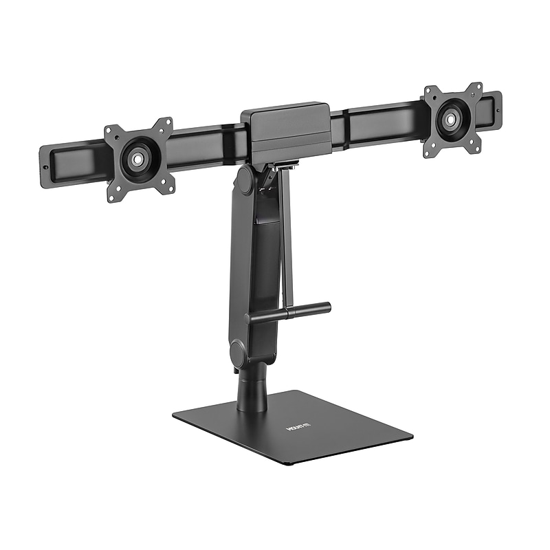 Mount-It! Height Adjustable Dual Monitor Arm, Freestanding Mount, Fits 17"-32" Monitors, Black (MI-2758) image 1