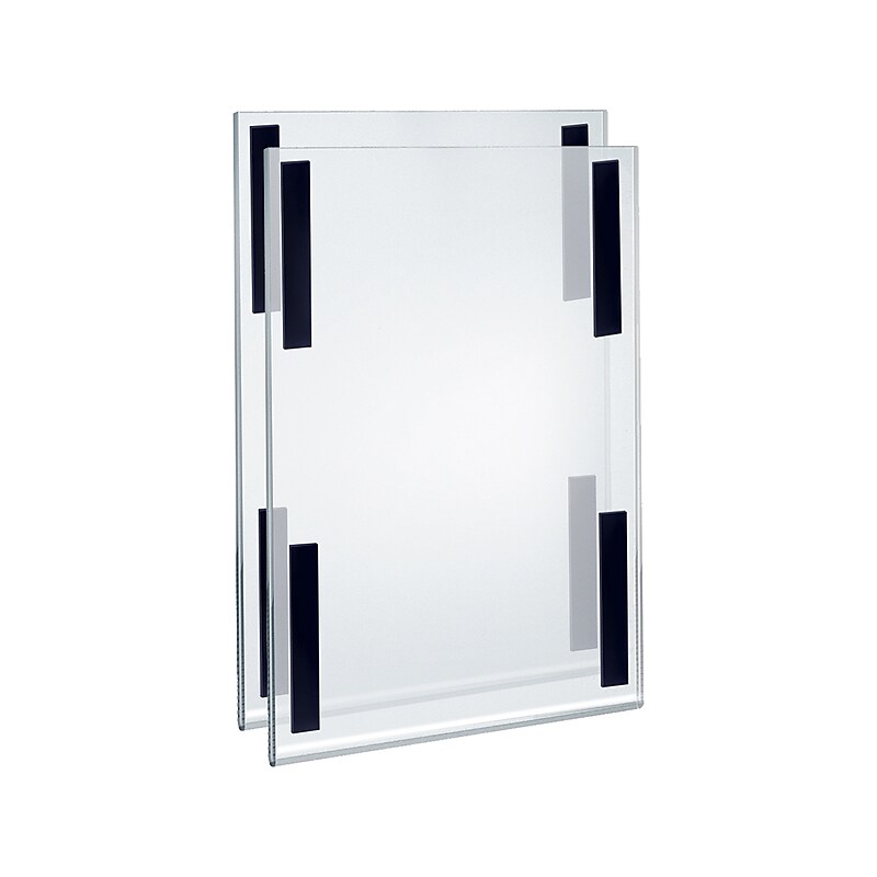 Azar Sign Holder, 11" x 17", Vertical, Wall Mounted, Clear Acrylic, 2/Pack (129932-2PK) image 1
