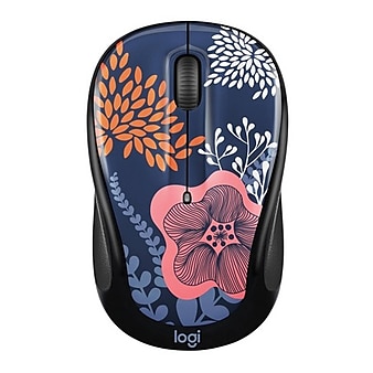 Logitech M317 Design Collection Limited Edition Wireless Ambidextrous Optical Mouse, Forest Floral (910-006552)
