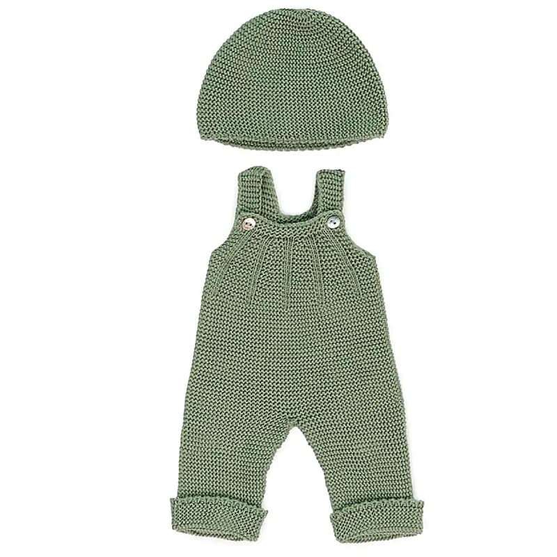 MINILAND Clothes for 15" Dolls, Knitted Outfit Overall & Beanie Hat (MLE31689) image 1