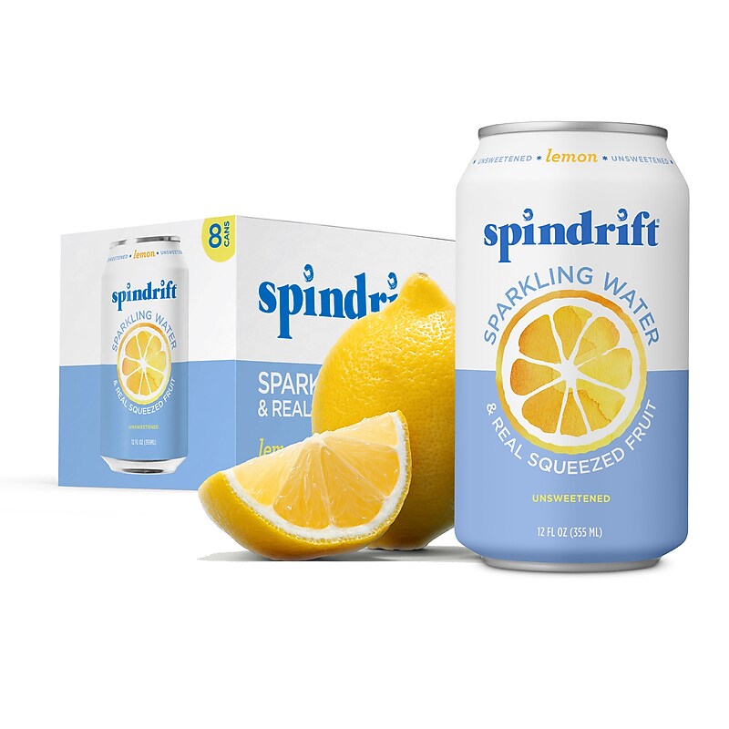 Spindrift Lemon Flavored Sparkling Water, 12 oz., 24 Cans/Carton (0-4108-0004) image 1