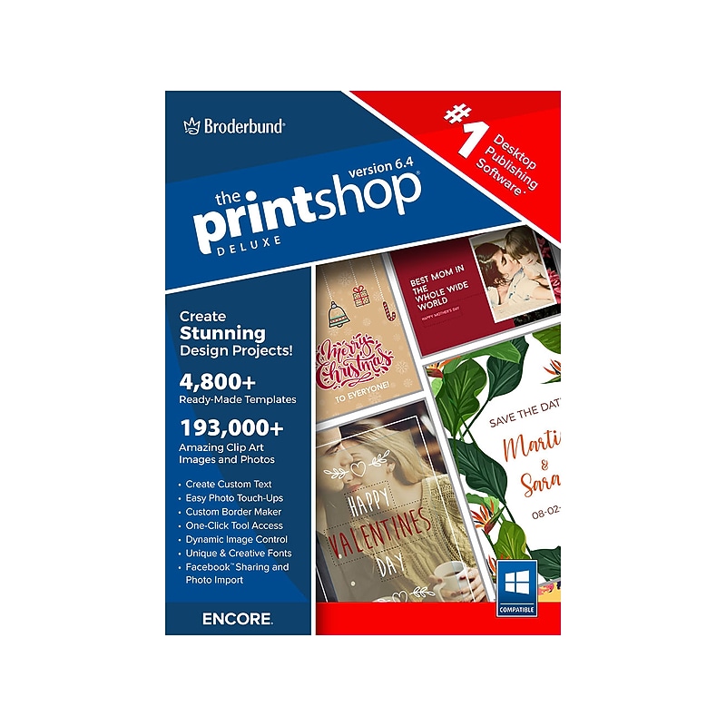 Broderbund Print Shop Deluxe 6.4 Clip Art & Font for Windows, 1 User [Download]