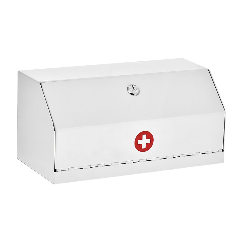 Viva Comfort Steel Secure Surface-Mount Medicine Medical Cabinet, 0.2 cu. ft., White, (ADI999-05-WHI-MK) image 1