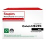Staples Remanufactured Black Standard Yield Toner Cartridge Replacement for Canon 128 (TR3500B0012PK/ST3500B0012PK), 2/Pack