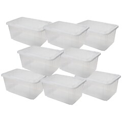 Greenmade 108 Quart Storage Bin with Snap Lid, Plastic, Clear, 8