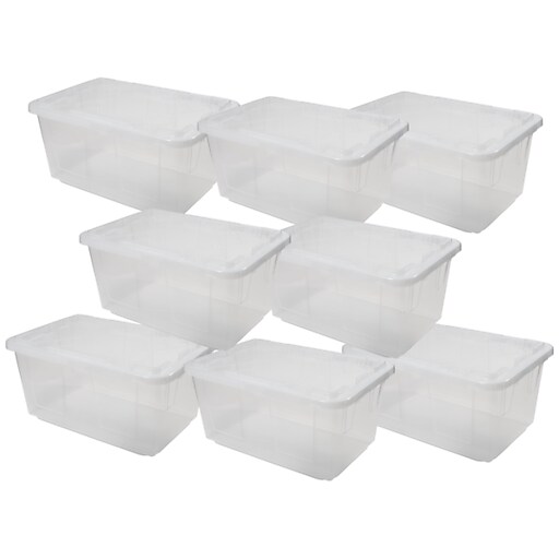 Greenmade 108 Quart Storage Bin with Snap Lid, Plastic, Clear, 8