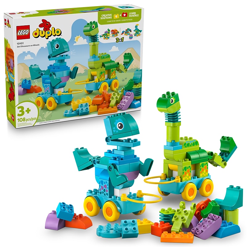 LEGO DUPLO 3-in-1 Dinosaurs on Wheels, 108 Pieces (10451) image 1