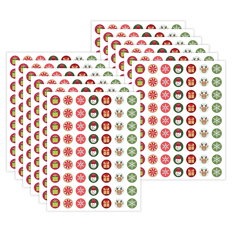 Teacher Created Resources Winter Holiday Mini Stickers, 378/Pack, 12 Packs/Bundle (TCR6947-12) image 1