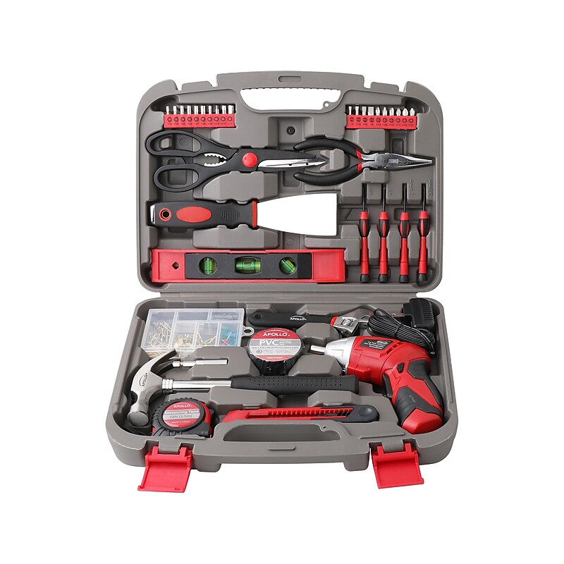 Apollo Tools Household Tool Set, 135-Piece, Gray/Red (DT0773) image 1