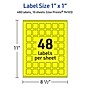 Avery Laser/Inkjet Multipurpose Square Labels, 1" x 1", Neon Yellow, 480/Pack (94103)~#|#~3AB940E9-5D27-4634-8388FFC4FF1E7265_sc7