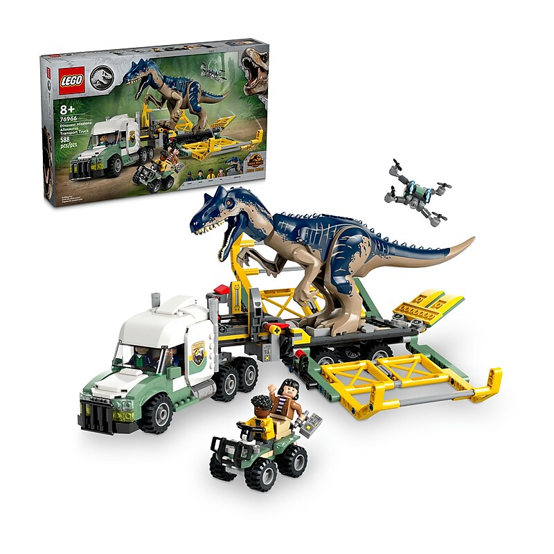 LEGO Jurassic World Dinosaur Missions: Allosaurus Transport Truck, 588 Pieces (76966) image 1