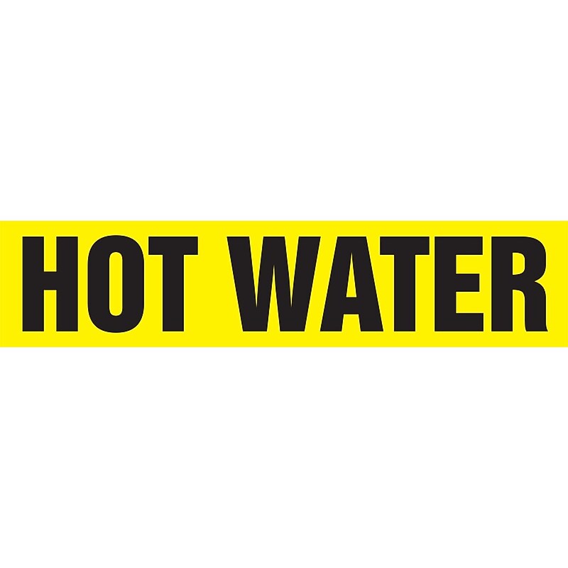 Accuform Snap Tite Pipe Marker, HOT WATER, 3/4" to 1-1/4", Black/Yellow (RPK423STA) image 1