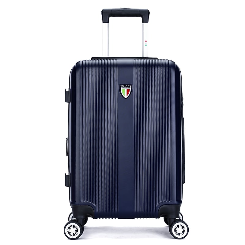 TUCCI TESORO 3-Piece Hardside Spinner Carry-On Luggage Set, TSA Checkpoint Friendly, Blue (T0731-20in-BLU) image 1