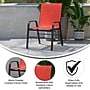 Flash Furniture Brazos Series Outdoor Stack Chair, Red, 4/Pack (4JJ303CRD)~#|#~3ACBA44A-685C-4980-9F831153F0118EC4_sc7