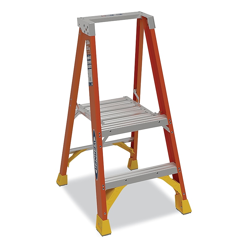 Werner 2' Fiberglass Platform Ladder, 300 lbs. Capacity (P6202) image 1