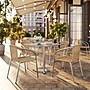 Flash Furniture Lila Indoor-Outdoor Table Set with 4 Chairs, 31.5" x 31.5", Aluminum/Beige (TLH32SQ020BGCH4)~#|#~3ADE965C-2C91-4D21-AAE91683A9EB9C26_sc7