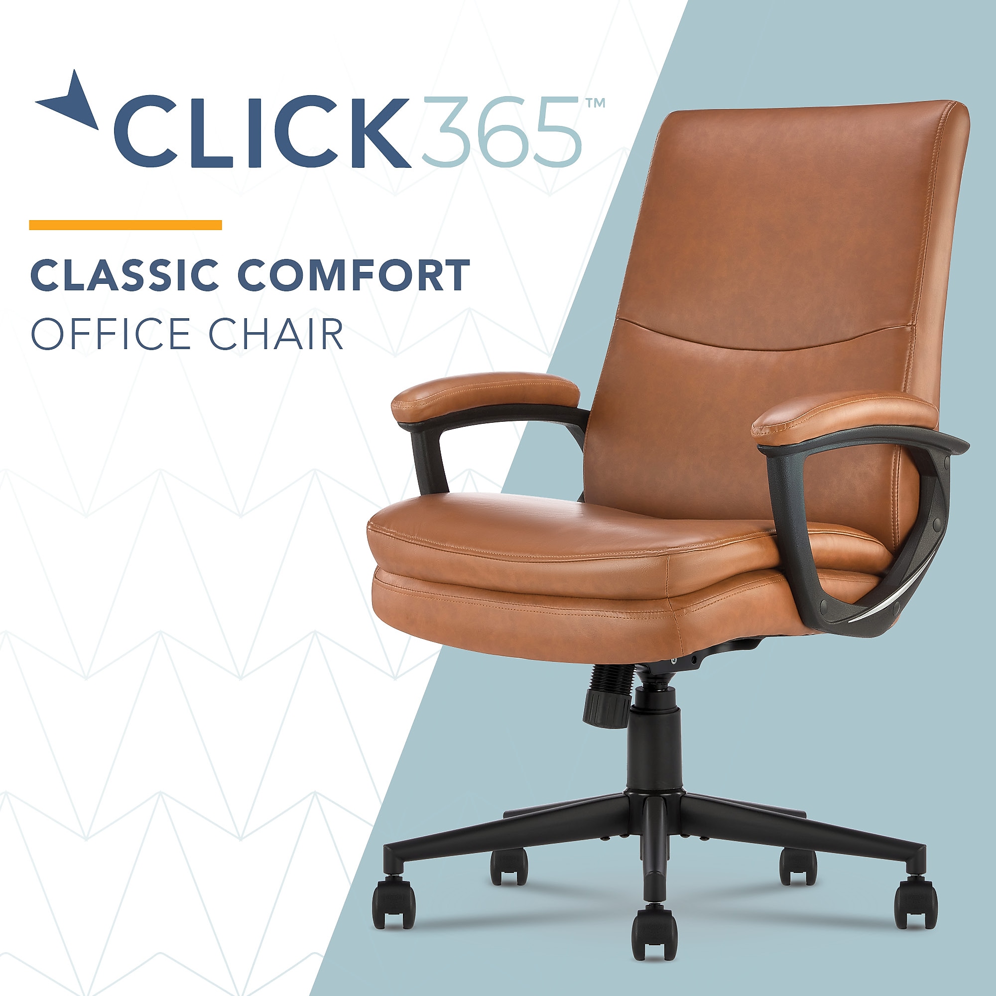Click365 Classic Comfort Ergonomic Bonded Leather Swivel Executive Chair, Cognac (CCHR10024A) Sansujyuku sansujyuku.com