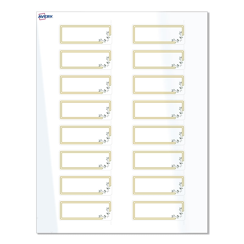 Avery Laser/Inkjet Rectangle Multipurpose Labels, 1" x 2-5/8", White, 160/Pack (S00-D2K) image 1