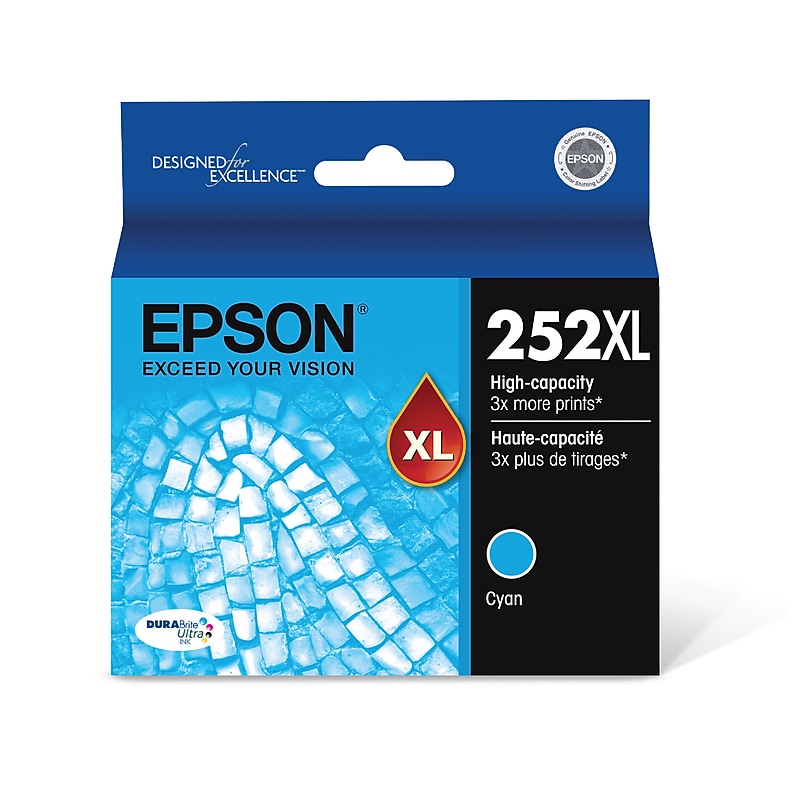 Epson T252XL Cyan High Yield Ink Cartridge   (EPST252XL220S) image 1