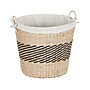 Household Essentials Woven Basket with Handles and Cotton Liner in Handwoven Cattail and Paper Fibers, Natural (HHML-6733)~#|#~3B10C442-462D-4361-A00A7E6D57ED09C9_sc7