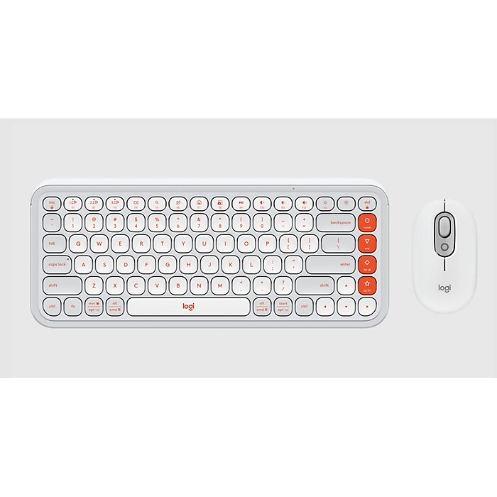 logicool POP ICON KEYS ホワイト/オレンジ POP Icon Keys Bluetoothキーボード |ロジクール