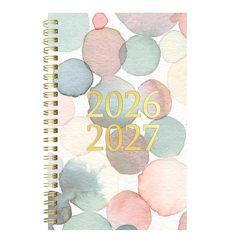 2026-2027 Blueline Academic 8" x 5" Weekly & Monthly Planner, Poly Cover, Splash Raindrops  (CA114PI.01) image 1