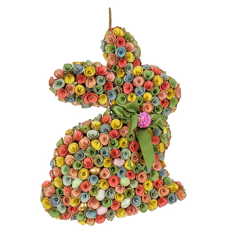 National Tree Company 18" Multicolor Floral Bunny Decoration (EG79-18B0116-1) image 1