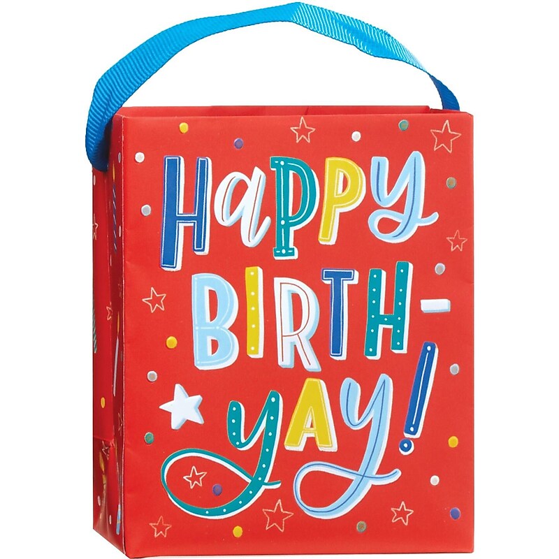 JAM Paper Happy Birthday Small Gift Bags, 6/Pack (52622409918) image 1