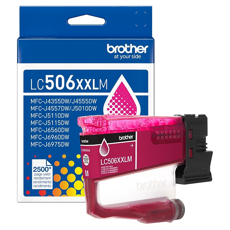 Brother LC506XXL Magenta Super High Yield Ink Cartridge, Prints Up to 2,500 Pages (LC506XXLMS) image 1