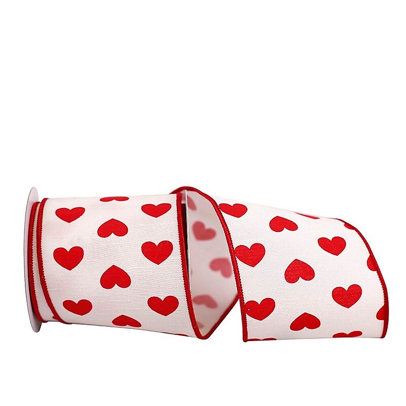 JAM Paper Hearts Ribbon, White/Red (52640340628) image 1