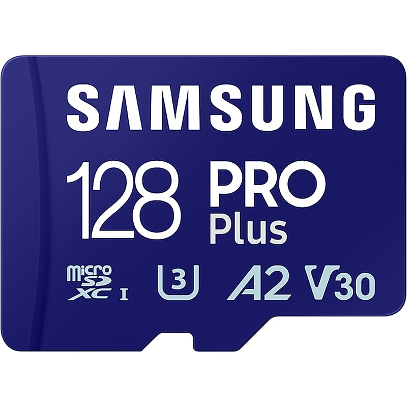 Samsung PRO Plus 128GB microSDXC Memory Card with Adapter, Class 10, UHS-I, V30 (MB-MD128SA/AM) image 1