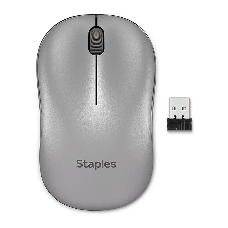 Staples TECH Wireless Ambidextrous Optical USB Mouse, Gray (ST63066) image 1