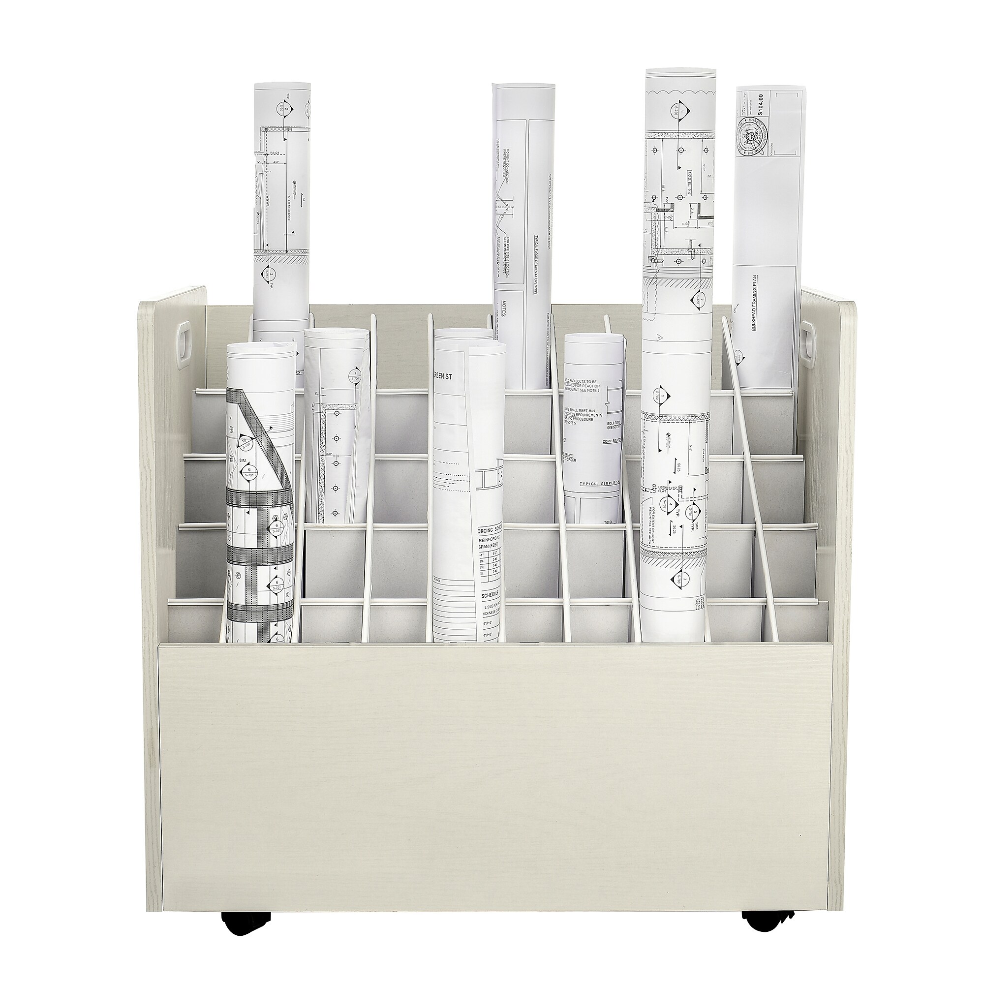 AdirOffice 50-Slot Mobile Roll File, 28.5″H x 30″W x 15.75″D, White, 2/Pack (626-WHI-2PK) Sansujyuku sansujyuku.com