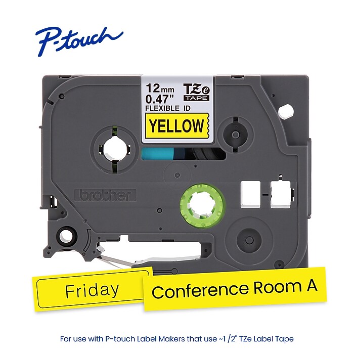 Brother P-touch Flexible ID Laminated Label Tape, 1/2