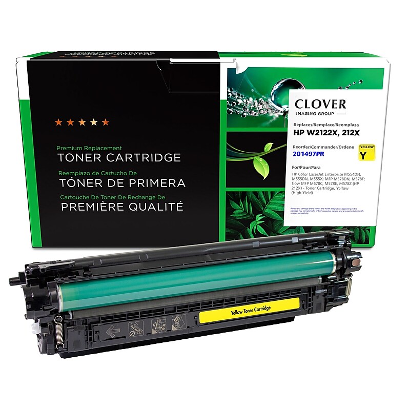 Clover Imaging Group Remanufactured Yellow High Yield Toner Cartridge Replacement for HP 212X (W2122X) image 1